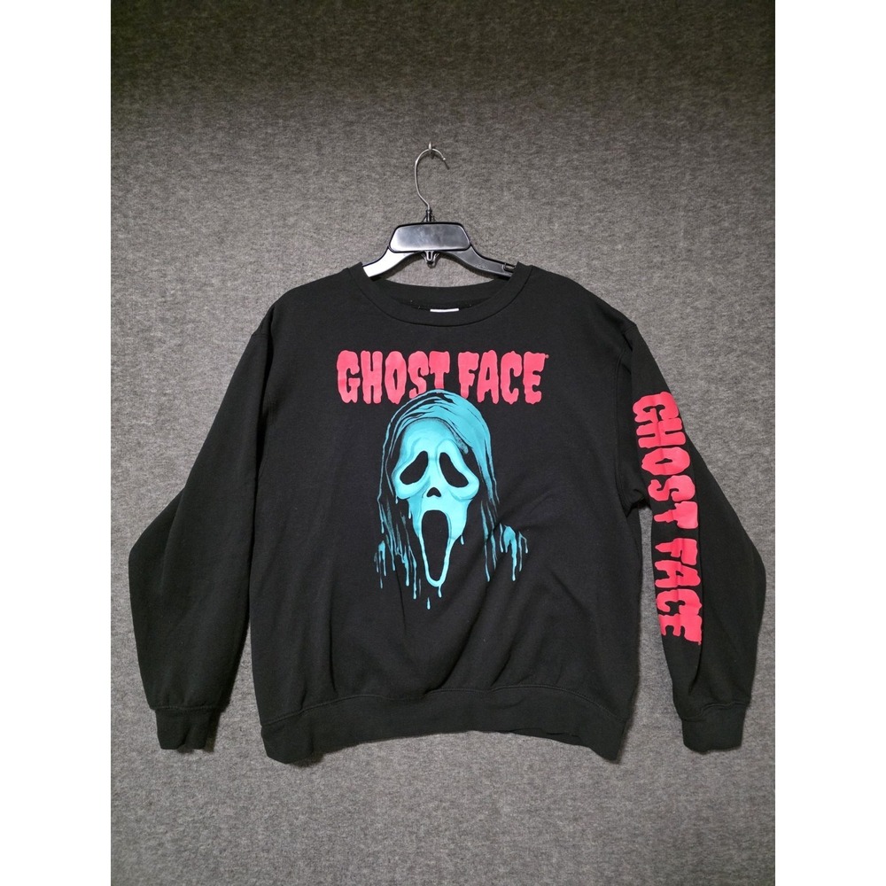 Scream Ghostface Pullover Black Sweatshirt Men's XL Halloween Horror Goth Movies